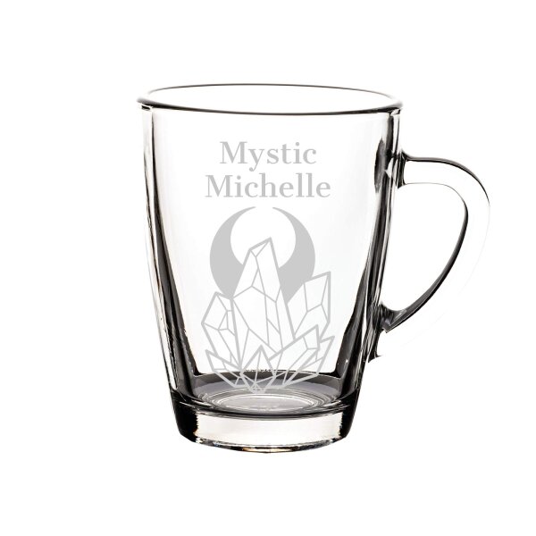 Gravur Glasbecher Kaffeeglas 300 ml - Kristalle - 1 Stück
