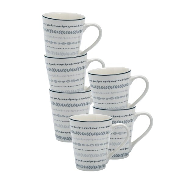 Ritzenhoff & Breker Sendai Henkelbecher 300 ml 6er Set Ranke