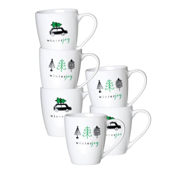 Ritzenhoff & Breker Winter Joy Green Henkelbecher 360 ml 6er Set