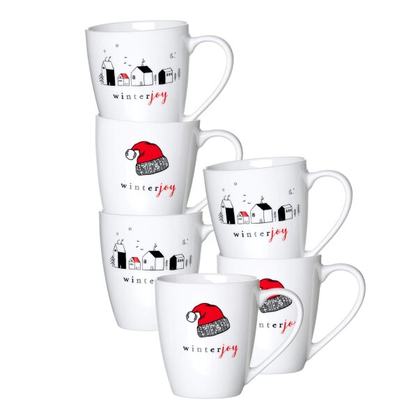 Ritzenhoff & Breker Winter Joy Red Henkelbecher 360 ml 6er Set