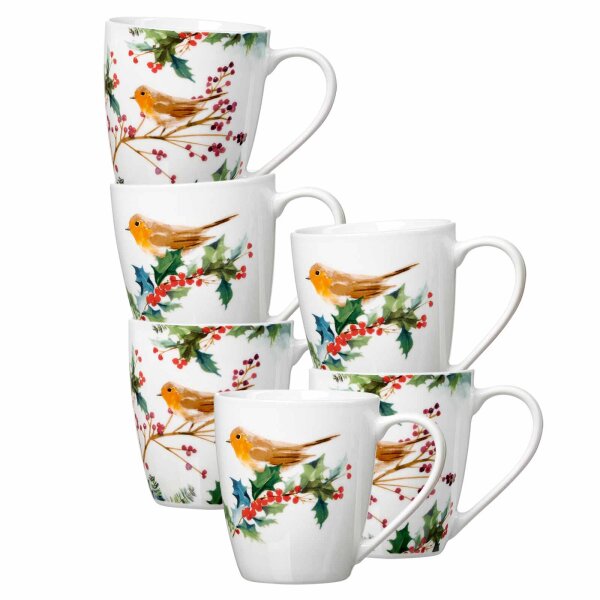 Ritzenhoff & Breker Winter Bird Henkelbecher 360 ml 6er Set