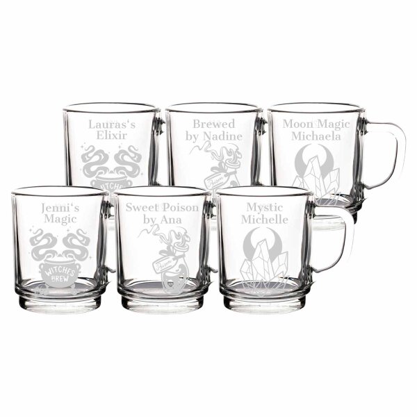Glühweinglas Kaffeeglas 0,2l geeicht - Halloween - 6er Set