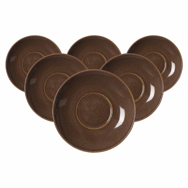 Ritzenhoff & Breker Sahara Kaffeeuntertasse ø 14,5 cm 6er Set - Dunkelbraun