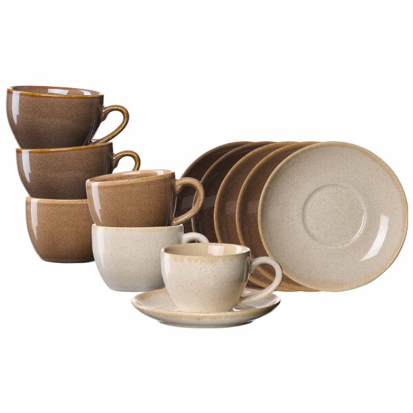 Ritzenhoff & Breker Sahara Kaffeetasse mit Untertasse 6er Set gemischt