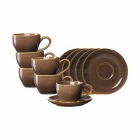 Ritzenhoff & Breker Sahara Espressotasse mit Untertasse 6er Set - Dunkelbraun