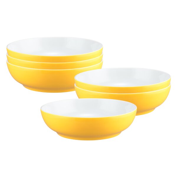 Seltmann Weiden Liberty Pure Colors Foodbowl ø 25 cm 6er Set - Yellow Glow