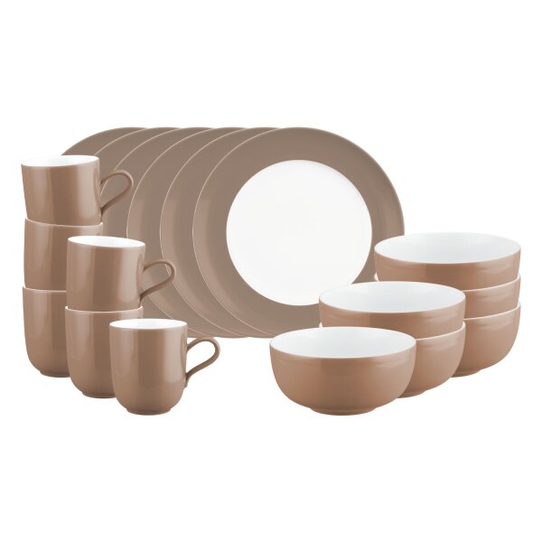 Seltmann Weiden Liberty Pure Colors Frühstücks-Set 18-teilig - Cocoa Brown