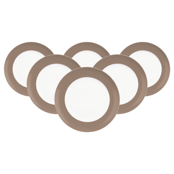 Seltmann Weiden Liberty Pure Colors Frühstücksteller ø 22,5 cm 6er Set - Cocoa Brown