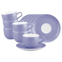 Seltmann Weiden Liberty Pure Colors Kaffeetasse mit Untertasse 260 ml 6er Set - Grape Purple