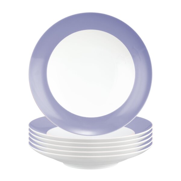 Seltmann Weiden Liberty Pure Colors Suppenteller ø 23,5 cm 6er Set - Grape Purple