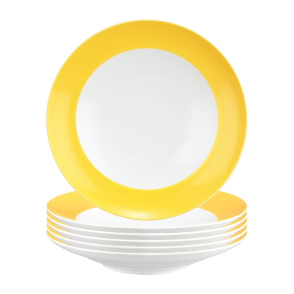 Seltmann Weiden Liberty Pure Colors Suppenteller ø 23,5 cm 6er Set - Yellow Glow