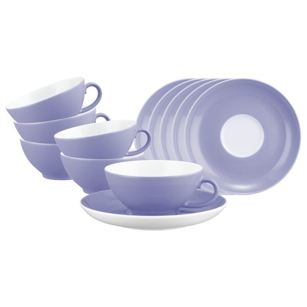Seltmann Weiden Liberty Pure Colors Teetasse mit Untertasse 6er Set - Grape Purple