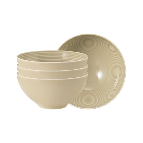 Seltmann Weiden Beat Color Glaze Müslischale ø 15,5 cm 4er Set - Sandbeige