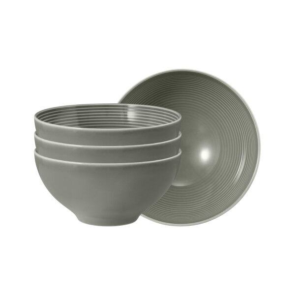 Seltmann Weiden Beat Color Glaze Müslischale ø 15,5 cm 4er Set - Perlgrau