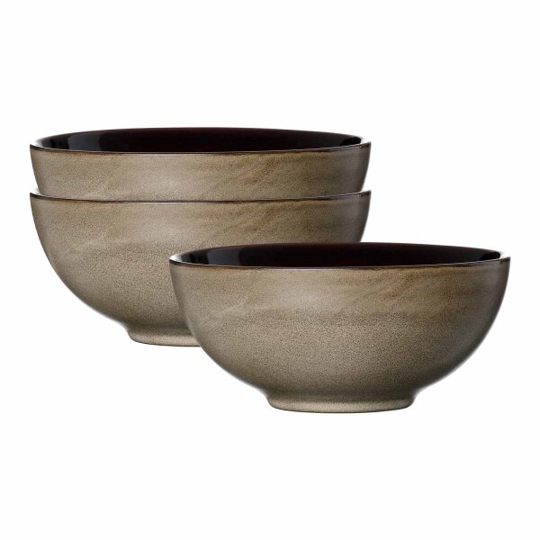 Ritzenhoff & Breker Merida Poke Bowl Schale ø 17,5 cm 3er Set - Braun
