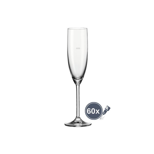 Leonardo Daily Sektglas mit Einschenkhilfe 0,1 l - 60 Stück (Gravur)