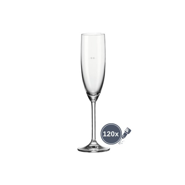Leonardo Daily Sektglas mit Einschenkhilfe 0,1 l - 120 Stück (Gravur)