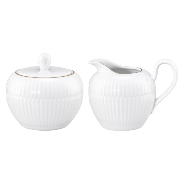 Seltmann Weiden Amina Milch- & Zucker-Set 2-teilig (groß) Weiß mit Goldrand