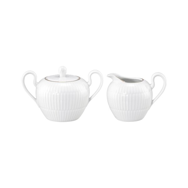 Seltmann Weiden Amina Milch- & Zucker-Set 2-teilig (klein) Weiß mit Goldrand