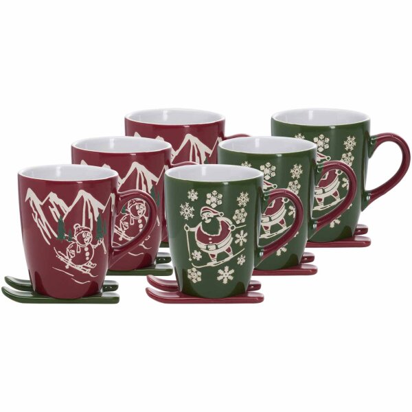 Ritzenhoff & Breker Aspen/Whistler Kaffeebecher auf Ski 340 ml 6er Set