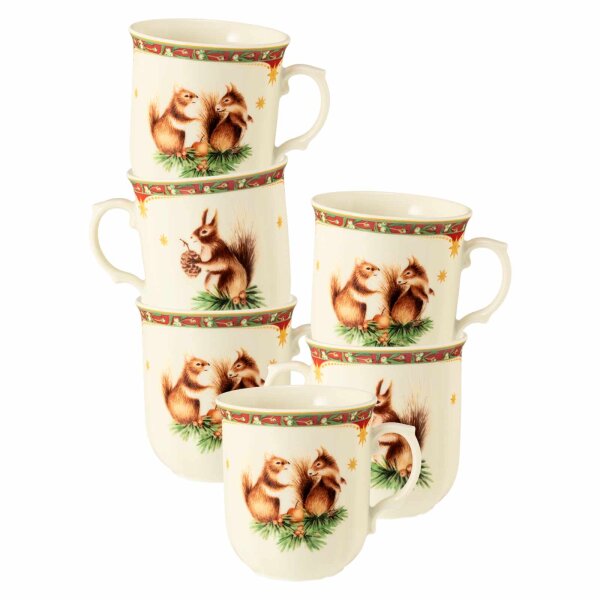 Seltmann Weiden Marieluise Weihnachtsnostalgie Becher mit Henkel 270 ml 6er Set