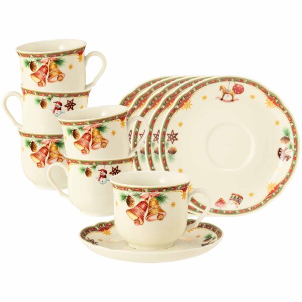 Seltmann Weiden Marieluise Weihnachtsnostalgie Kaffeetasse mit Untertasse 230 ml 6er Set