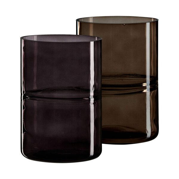 Ritzenhoff & Breker Larissa Windlicht 20 cm 2er Set anthrazit/braun