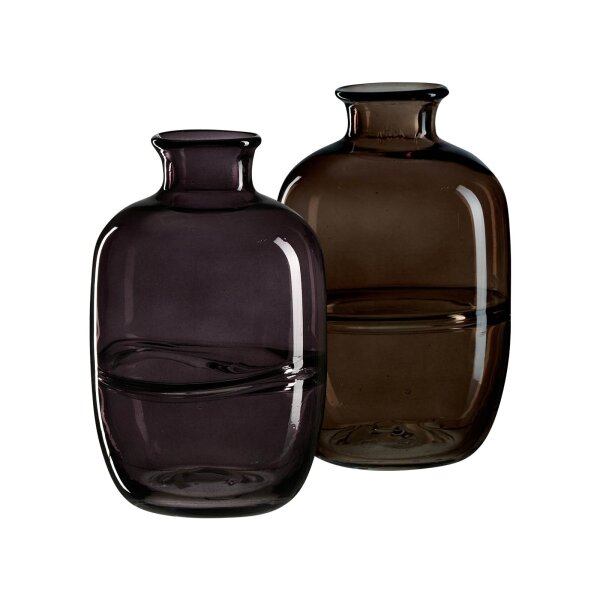 Ritzenhoff & Breker Larissa Vase 16 cm 2er Set anthrazit/braun