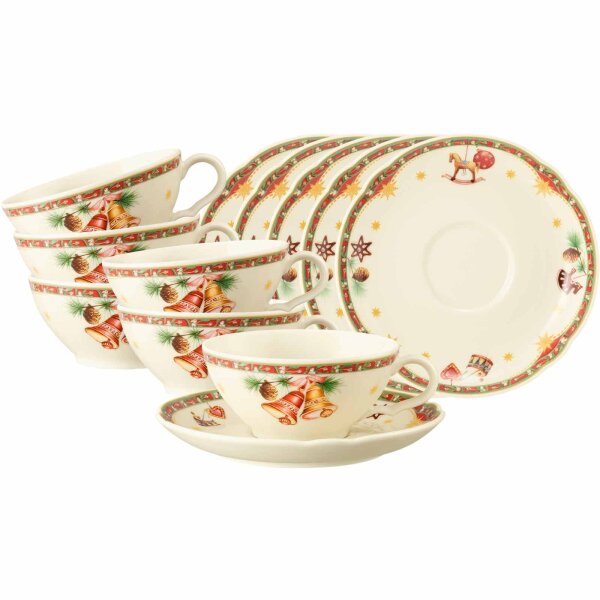 Seltmann Weiden Marieluise Weihnachtsnostalgie Teetasse mit Untertasse 130 ml 6er Set