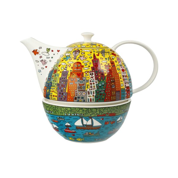 Goebel James Rizzi Teekanne mit Stövchen 1,2 l My New York City Sunset