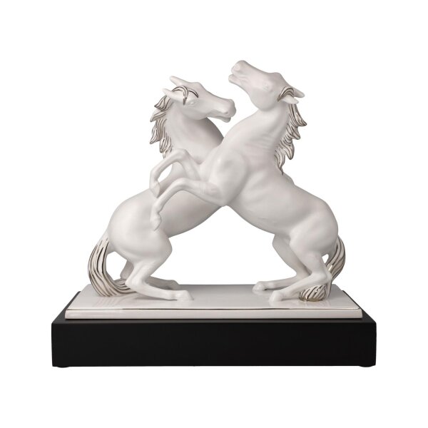 Goebel Studio 8 Dekofigur Pferde Artiste et Alegria 32 cm Weiß-Platin