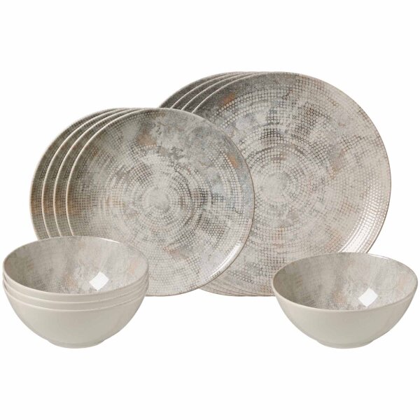 Ritzenhoff & Breker Cecina Basic-Set 12-teilig gemustert - Perle