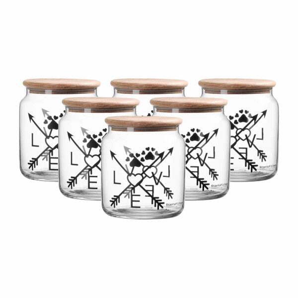Ritzenhoff & Breker Mika Love Leckerli-Dose mit Deckel ø 12 cm 6er Set