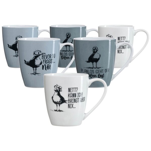 Ritzenhoff & Breker Möwe Henkelbecher 360 ml 6er Set