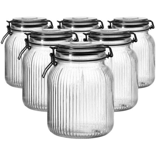 Ritzenhoff & Breker Runa Vorratsglas mit Clip-Verschluss 1,4 l 6er Set