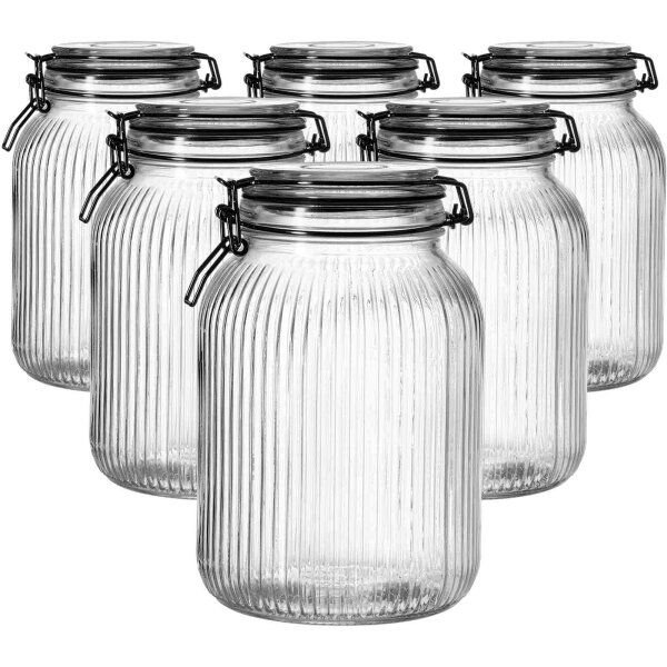 Ritzenhoff & Breker Runa Vorratsglas mit Clip-Verschluss 1,9 l 6er Set