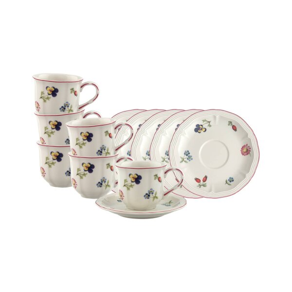 Villeroy & Boch Petite Fleur Espressotasse mit Untertasse 80 ml 6er Set