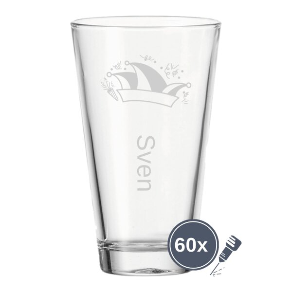 Gravur CIAO Trinkglas 300 ml - Prinzenmütze 60 Stück