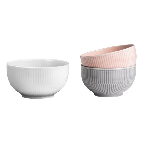 Seltmann Weiden Amina Müslischalen-Set ø 15 cm 3-teilig (Weiß, Grau, Rosa)