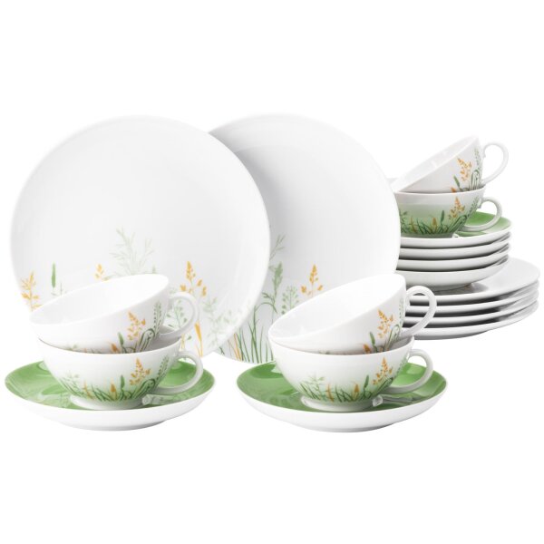 Seltmann Weiden Liberty Meadow Grasses Teeservice 18-teilig Green