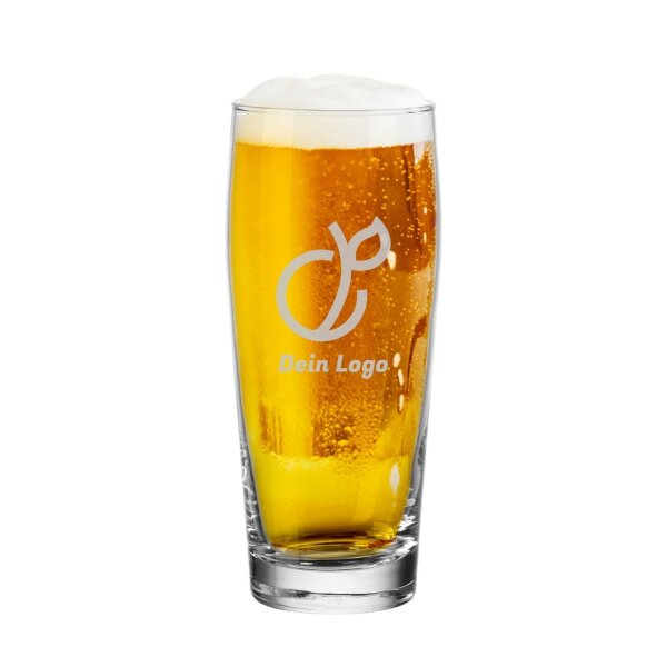 Willi Becher Bierglas 0,5 l mit graviertem Firmenlogo