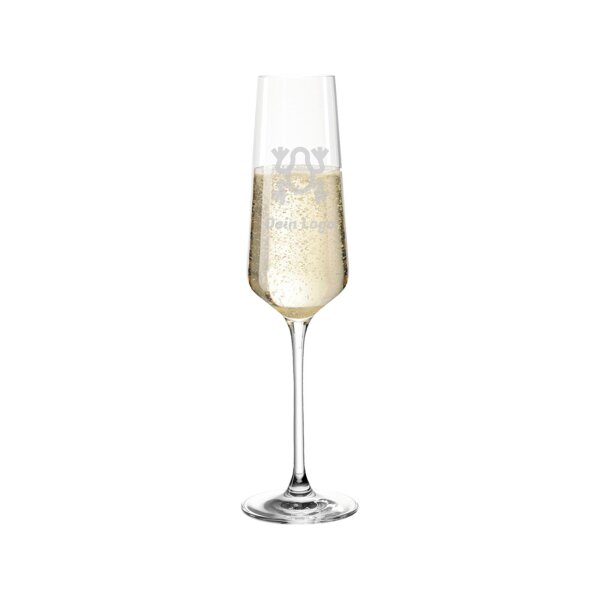 Sektglas mit graviertem Firmenlogo