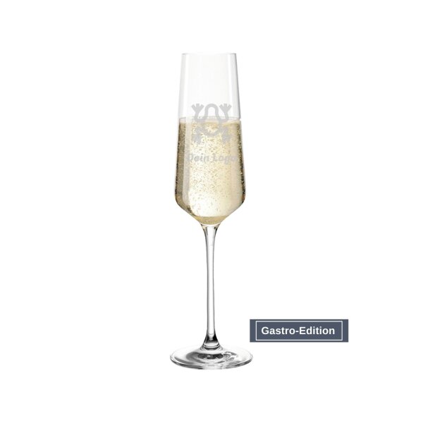 Gastro Edition Sektglas mit graviertem Firmenlogo