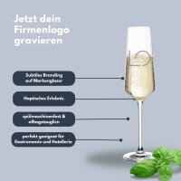 Gastro Edition Sektglas mit graviertem Firmenlogo
