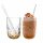 Leonardo GOCCE Caramel Macchiato Glas (2) 390 ml mit Glastrinkhalm 2er Set