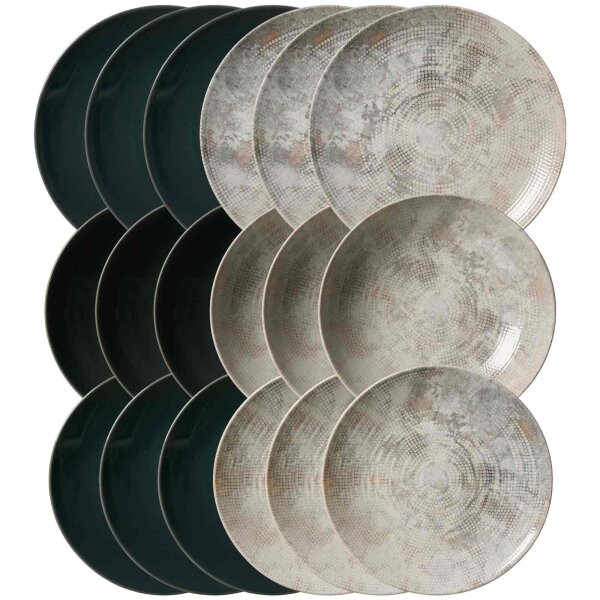 Ritzenhoff & Breker Cecina Teller-Set 18-teilig gemischt - Grau / Perle