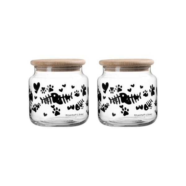 Ritzenhoff & Breker Mika Cat Leckerli-Dose mit Deckel ø 10 cm 2er Set