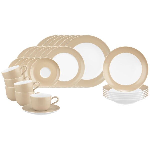 Seltmann Weiden Liberty Pure Colors Kombiservice 30-teilig - Dusty Beige
