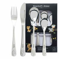 Kinderbesteck HOFTIERE 4-teilig mit Gravur