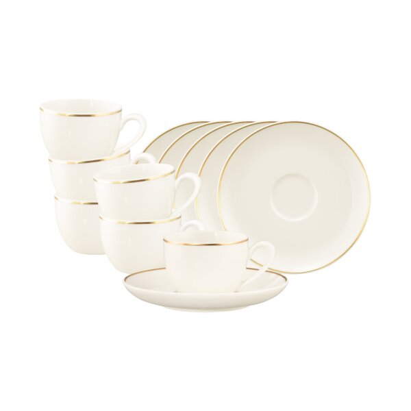 Seltmann Weiden Savona Espressotasse mit Untertasse 110 ml Goldlinie 6er Set